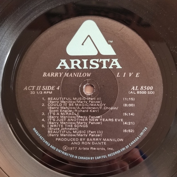 Barry Manilow Live Album Vinyl 2 Disc Lp Record Set ⏺3/$40+Free Shipping🚚 - Picture 5 of 17